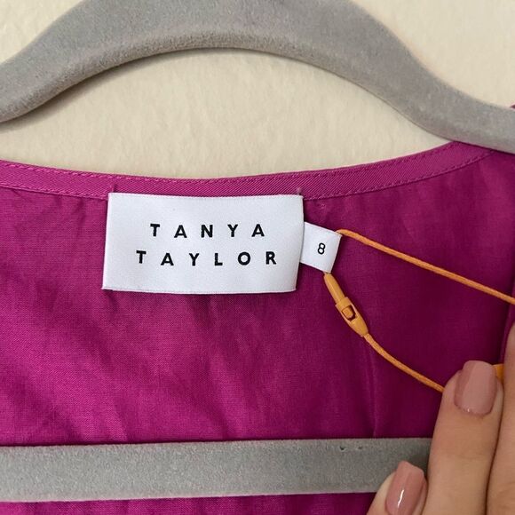 NWT Tanya Taylor Becca Purple Jumpsuit Bougainvilea Puff Sleeve Size 8 - Picture 11 of 12